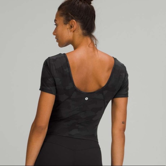 Lululemon Align T-Shirt Tee Crop Sexy Top Camouflage Yoga Sport Gym Workout Camo - Picture 2 of 7